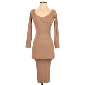 NWT Tan Long Sleeve Body-con Dress